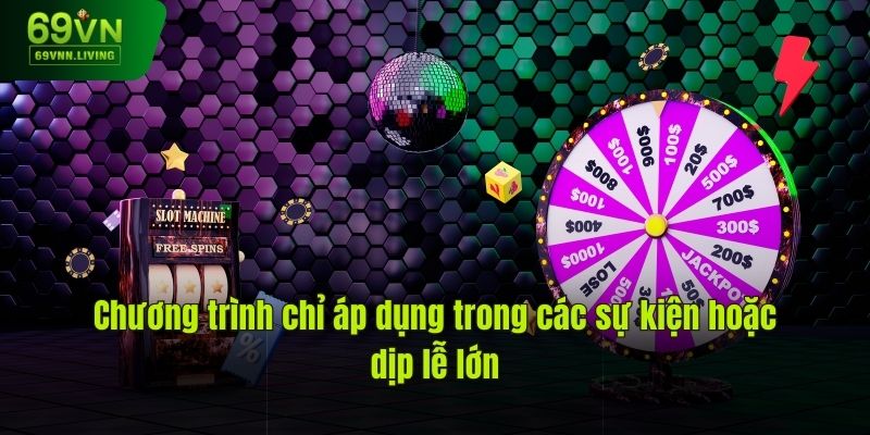 Chương trình chỉ áp dụng trong các sự kiện hoặc dịp lễ lớn